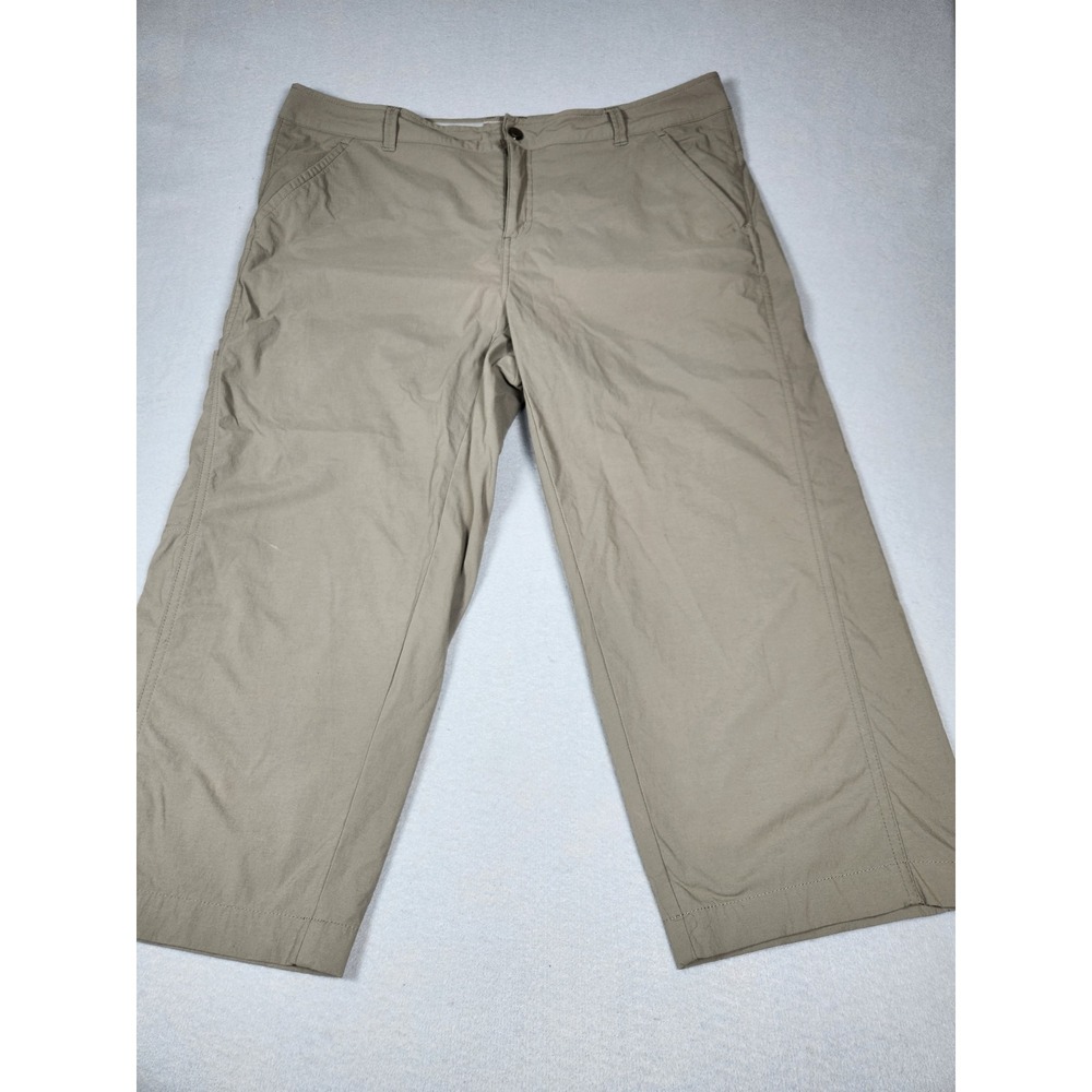Royal Robbins Womens Discovery Cropped Hiking Pants Tan Khaki Size 14 ROYCL-S72